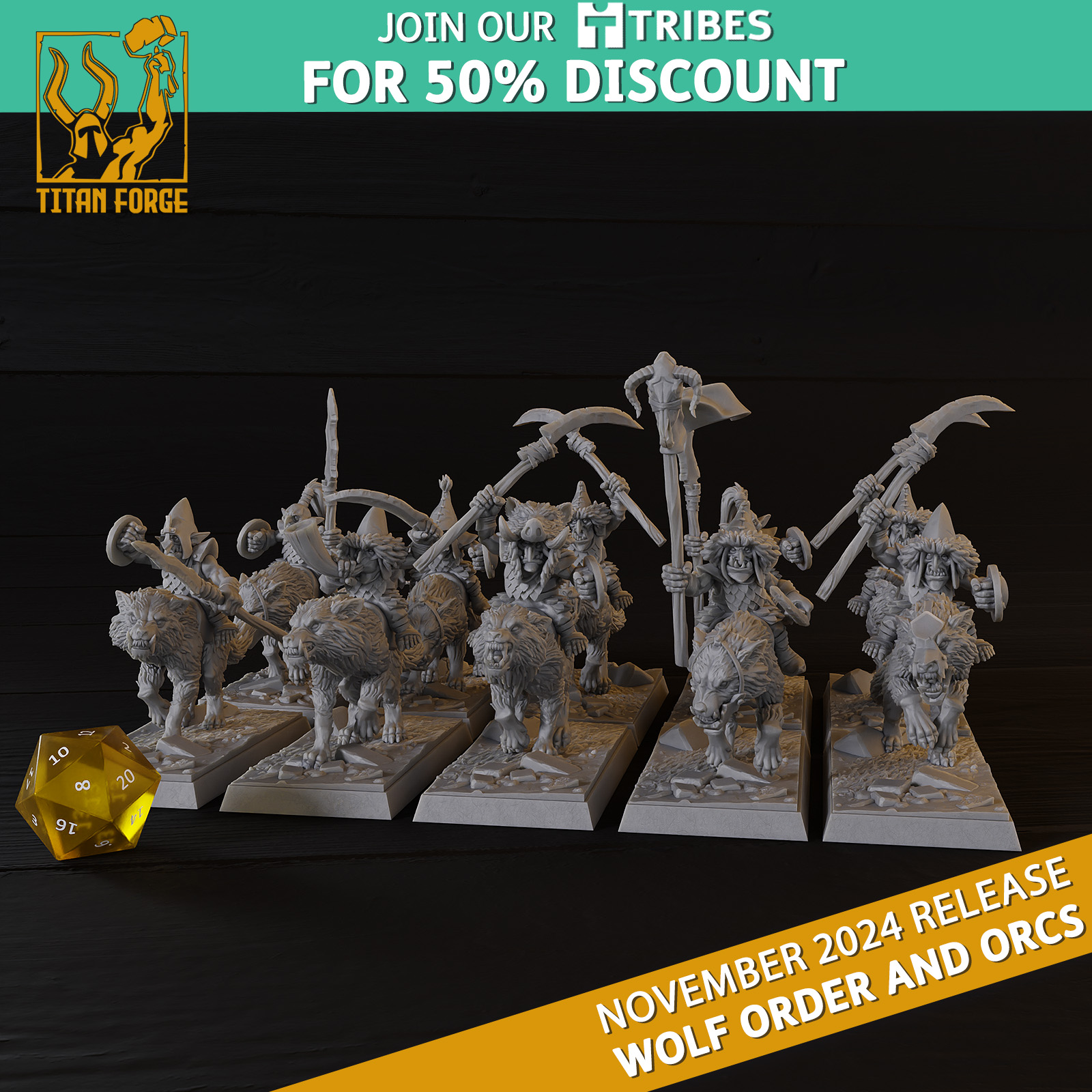 Goblin Cavalry - Wolf Order and Orcs - Titan Forge Miniatures November 2024